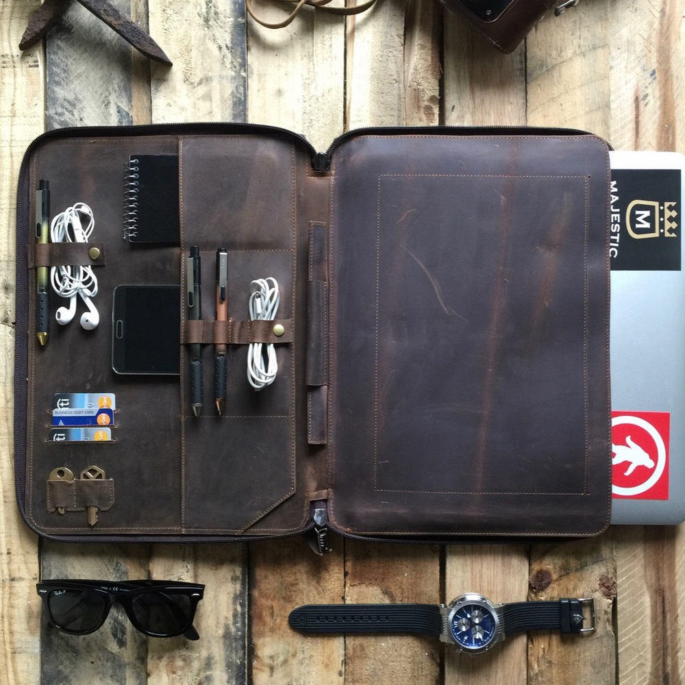 Savage Supply Co. Genuine Leather Folio/Laptop Sleeve